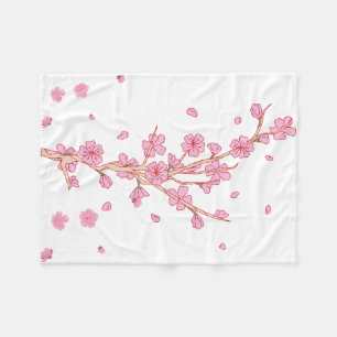 Roze Kersenbloesem Sakura Tak Kunst Fleece Deken