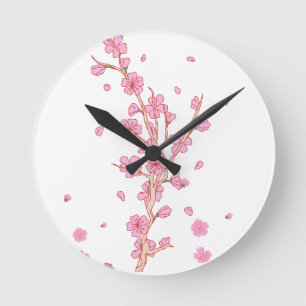 Roze Kersenbloesem Sakura Tak Kunst Ronde Klok
