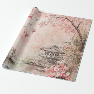 Roze Kersenbloesem Serene Landschap (6) Cadeaupapier