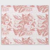 Roze Kersenbloesem vertakking inpakpapier (Vlak)