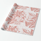 Roze Kersenbloesem vertakking inpakpapier (Uitgerold)