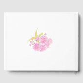 Roze kersenbloesem waterverf aangepaste bruiloft gastenboek (Achterkant)