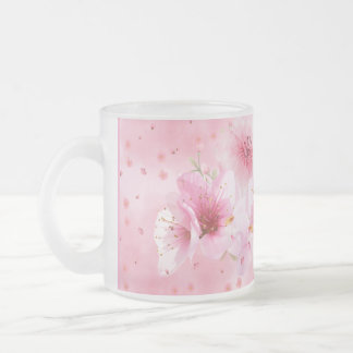 Roze Kersenbloesem Waterverf Bloem Mok