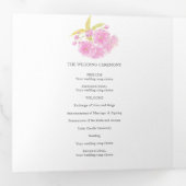 Roze Kersenbloesem waterverf Tri-Fold Programma (Binnenzijde eerst)