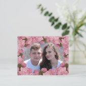 roze kersenbloesems Bedankt Briefkaart (Staand voorkant)