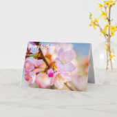 Roze Kersenbloesems. De Triumf Van Het Leven In De Kaart (Gele Bloem)