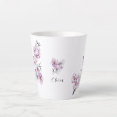 Roze Kersenbloesems Keramisch Latte Mok (Voorkant)