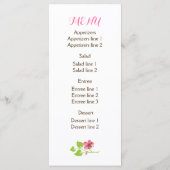 Roze kersenbloesems, metselaars potten bruiloft me menu (Achterkant)