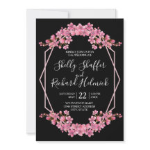 Roze kersenbloesems op zwarte bruiloft