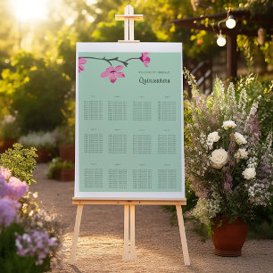 Roze Kersenbloesems Quinceanera Zitplaatskaart Poster