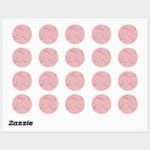 Roze Kersenbloesemtakken Patroon Ronde Sticker (Vel)