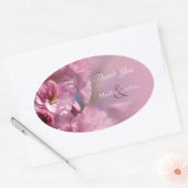 roze kersenboom bloesems lente bruiloft ovale sticker (Envelop)