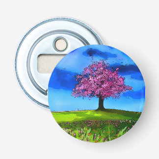 Roze Kersenboom Button Flesopener