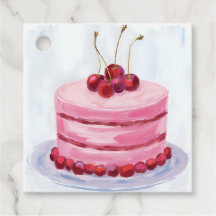 Roze Kersencake Aquarel Feestviering Partij