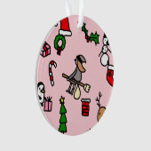 roze kerst befana ornament (voorkant)