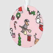 roze kerst befana ornament (voorkant)