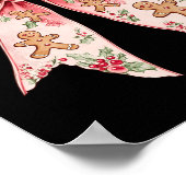 Roze Kerst Bow Coquette Xmas Gingerbread Vrouwen Poster (Hoek)