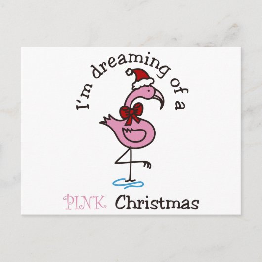 Roze kerst briefkaart (Voorkant)