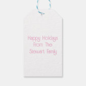 Roze kerst cadeaulabel (Achterkant)