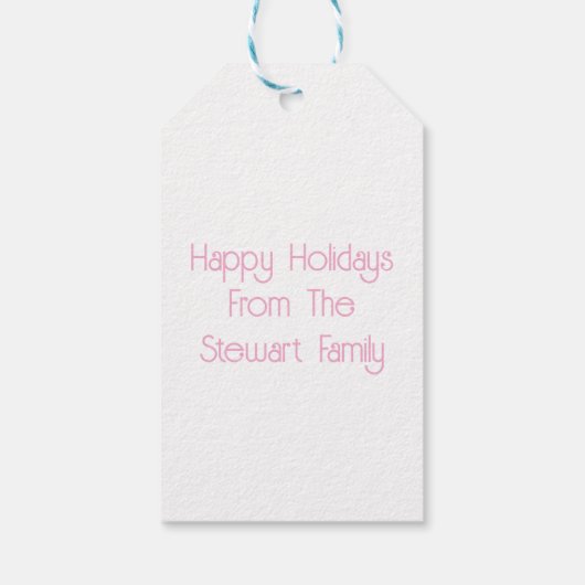 Roze kerst cadeaulabel (Achterkant)