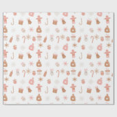 Roze kerst cadeaupapier (Vlak)