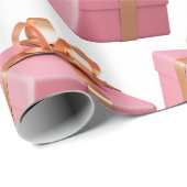Roze kerst cadeaupapier (Rol Hoek)