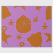 Roze kerst cadeaupapier (Vlak)