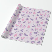 Roze kerst cadeaupapier (Uitgerold)