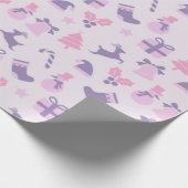 Roze kerst cadeaupapier (Hoek)