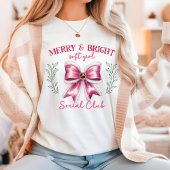 Roze Kerst Coquette boog Tri-Blend Shirt