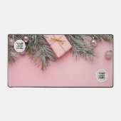 Roze Kerst Desk Mat Muismat (Voorkant)