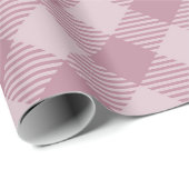 Roze Kerst Gingham Pattern Cadeaupapier (Rol Hoek)