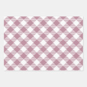 Roze Kerst Gingham Pattern Inpakpapier Vel (Voorkant 3)