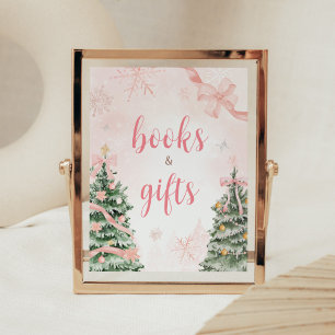 Roze Kerst Het is Koud Buiten Boeken En Cadeaus Poster