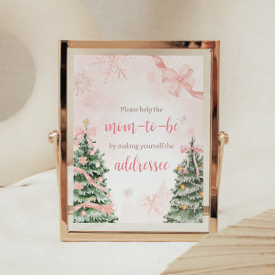 Roze Kerst Het is koud buiten Envelope Station Poster