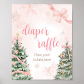 Roze Kerst Het is koud Buiten Luier Raffle Poster (Voorkant)