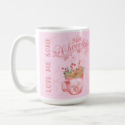 Roze Kerst Hot Chocolate Mok (Links)