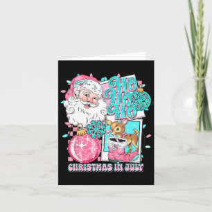 Roze Kerst In Juli Retro Santa Disco Snowman G Kaart