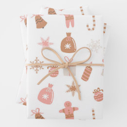Roze kerst inpakpapier vel