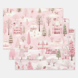   roze kerst inpakpapier vel