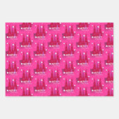 Roze kerst inpakpapier vel (Voorkant)