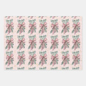 Roze kerst inpakpapier vel (Voorkant 3)