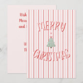 Roze Kerst Kaart (Voorkant / Achterkant)