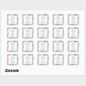 Roze Kerst Kerken Gift Vierkante Sticker (Vel)