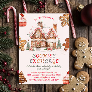 Roze Kerst Koekenruil Kleurrijk Kerstfeest Kaart