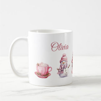 Roze kerst koffiemok
