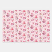 Roze Kerst Lief Schattige Plezier Inpakpapier Vel (Voorkant 3)