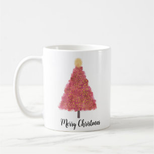 Roze kerst met glitter koffiemok