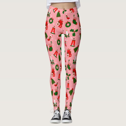 roze kerst met heilige hoogheid leggings (Voorkant)