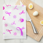 Roze kerst met lint theedoek (Quarter Fold)